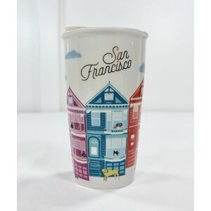 New Starbucks San Francisco Painted Ladies Ceramic Travel Tumbler Mug 12oz 2017